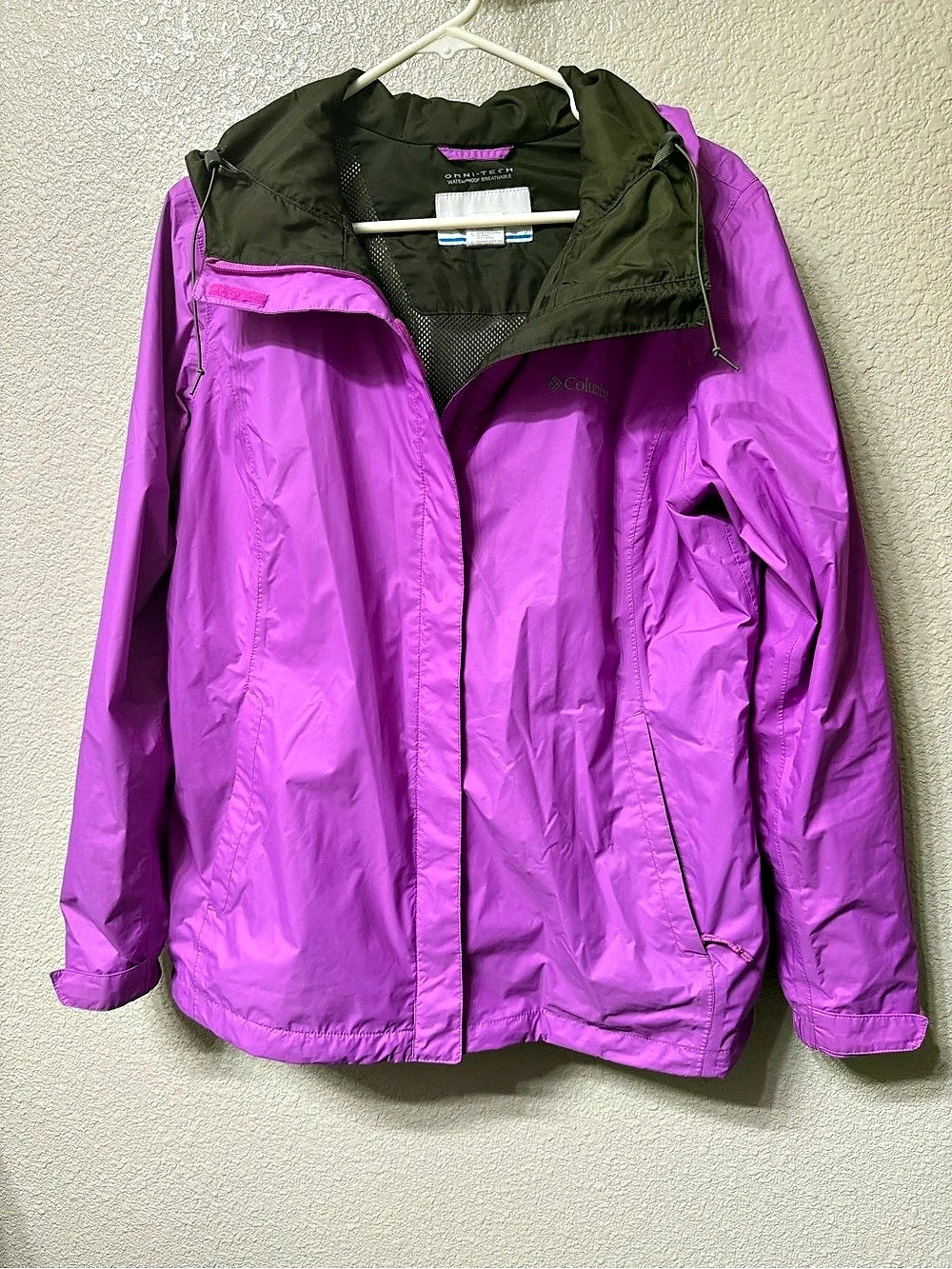 Columbia Omni-Tech Waterproof Breathable Purple Jacket Size Large
